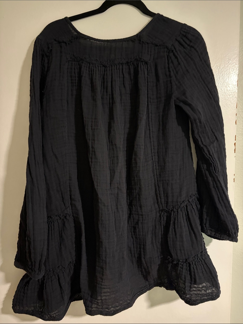 Free People Black Button-Front Gauze Tunic - Picture 4 of 4